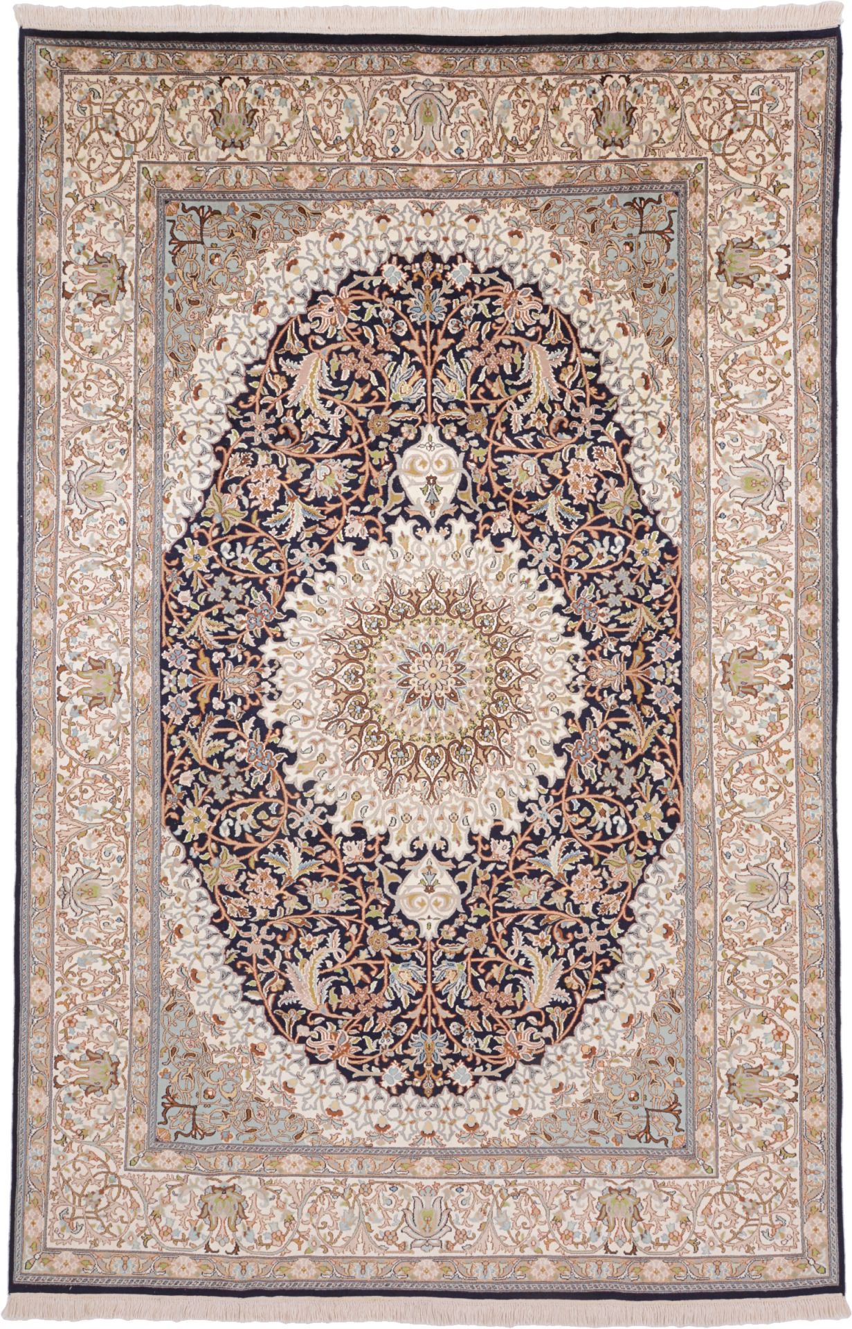 Kashmir Oriental Rug 280 × 184 cm, silk, hand-knotted