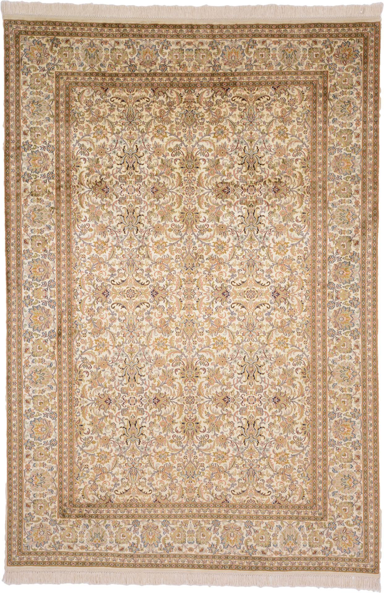 Kashmir Oriental Rug 273 × 186 cm, silk, hand-knotted