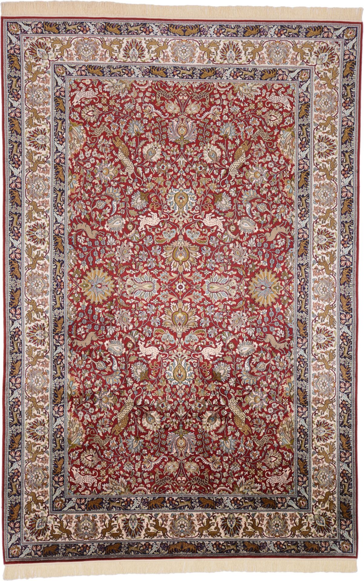 Kashmir Oriental Rug 280 × 186 cm, silk, hand-knotted