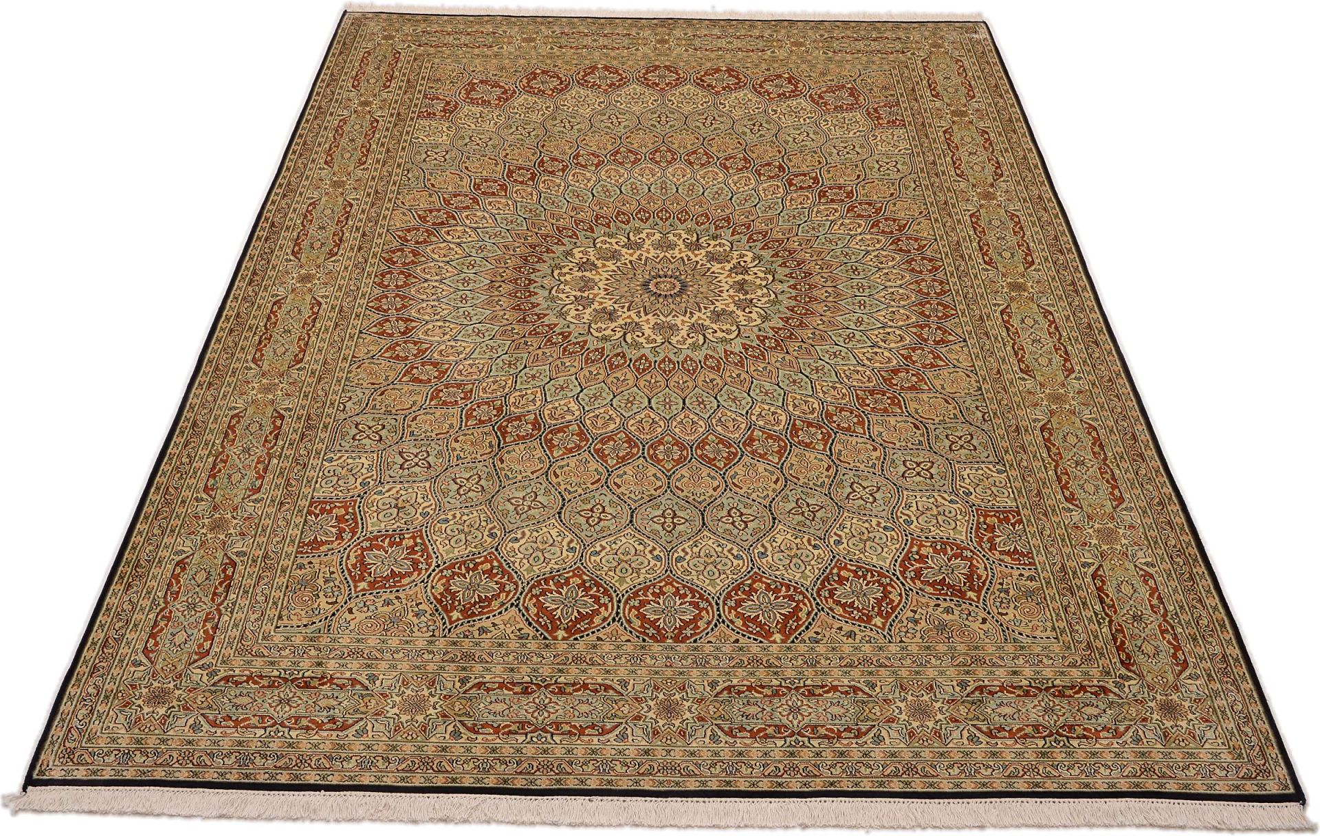 Kashmir Oriental Rug 278 × 189 cm, silk, hand-knotted — view 2