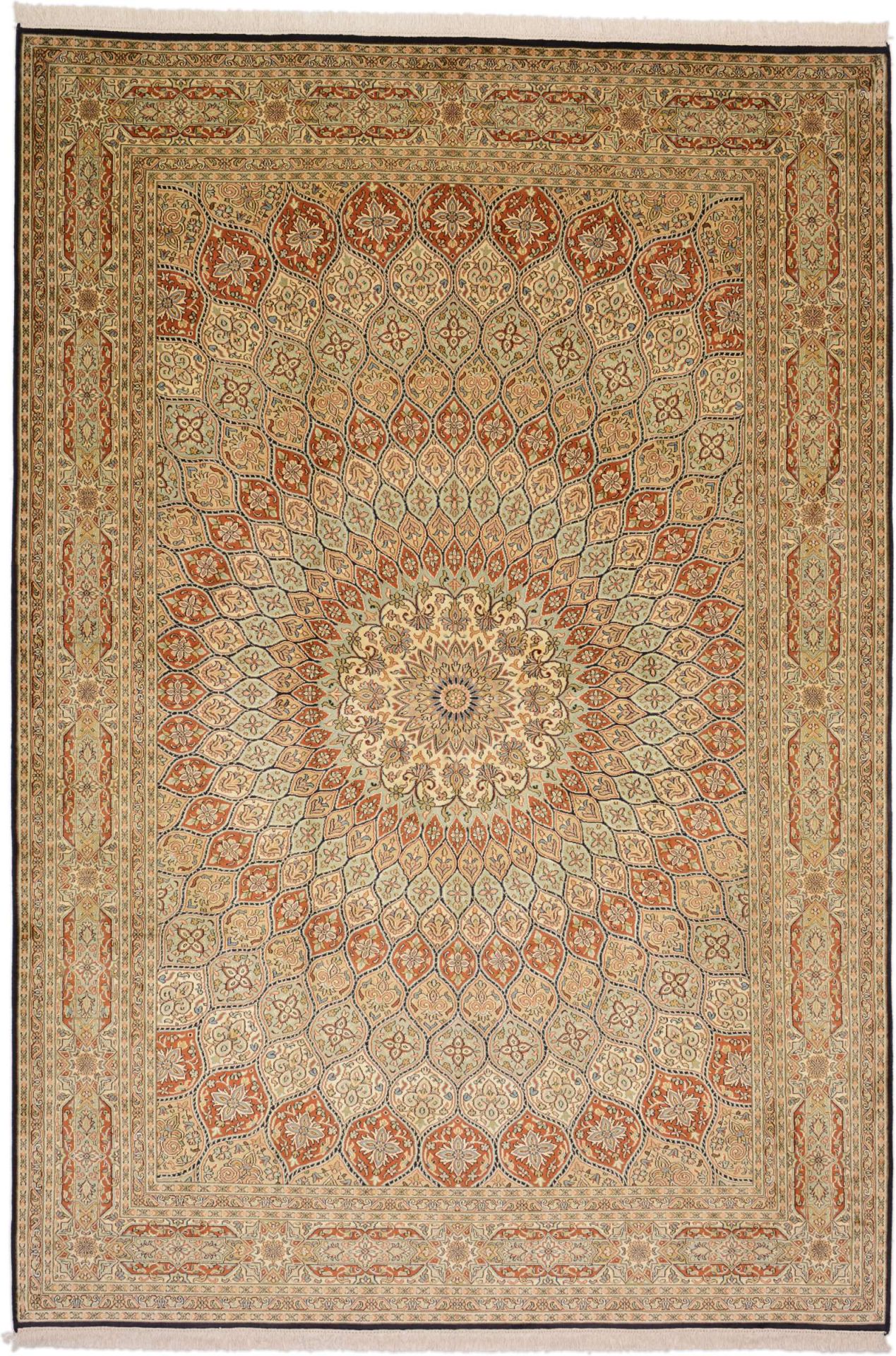Kashmir Oriental Rug 278 × 189 cm, silk, hand-knotted