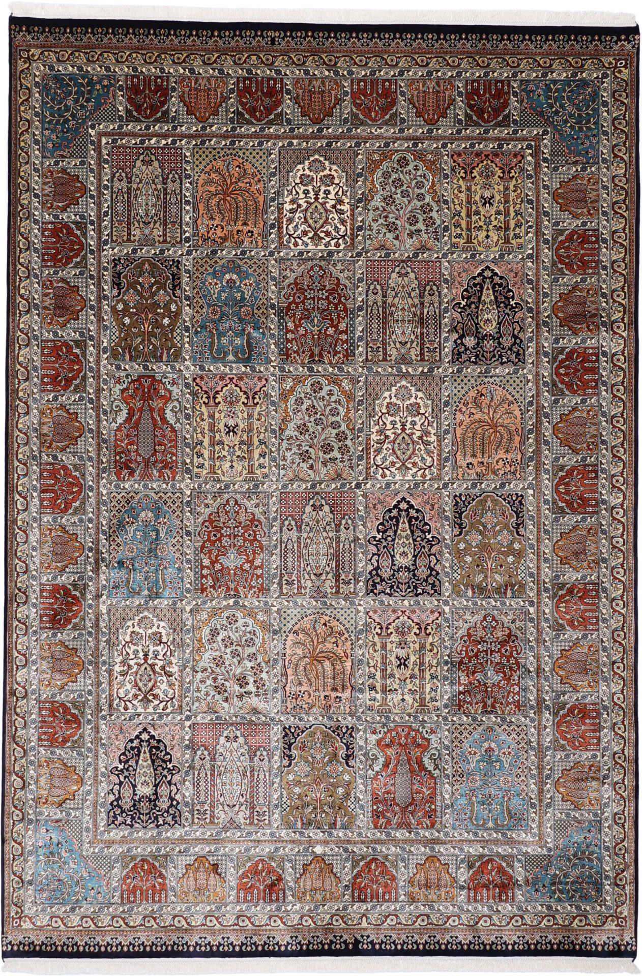 Kashmir Oriental Rug 295 × 201 cm, silk, hand-knotted