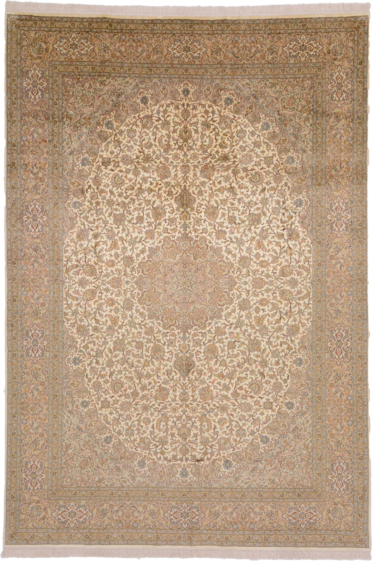 Kashmir Oriental Rug 310 × 213 cm, silk, hand-knotted