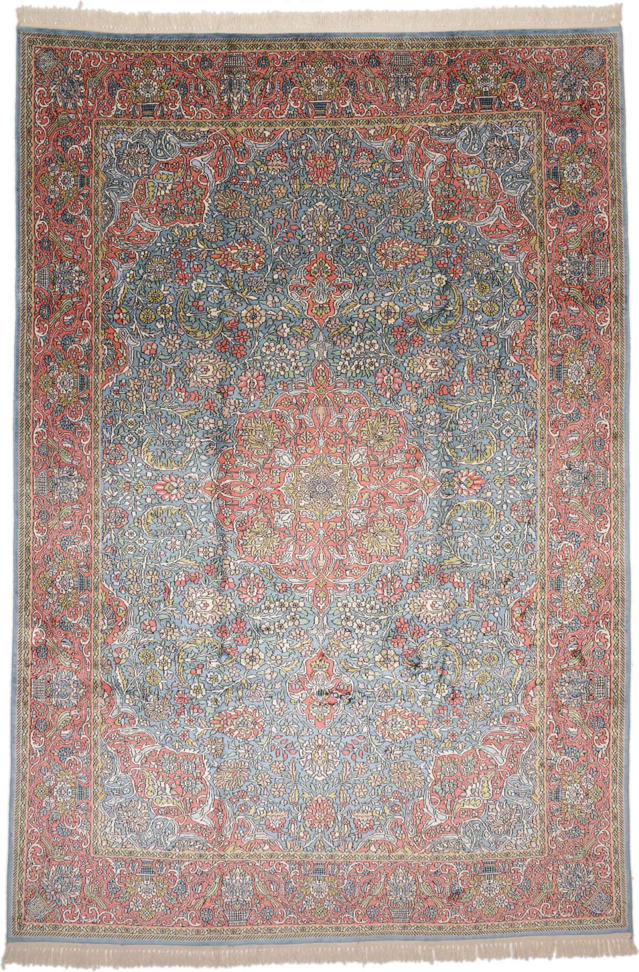Kashmir Oriental Rug 316 × 214 cm, silk, hand-knotted
