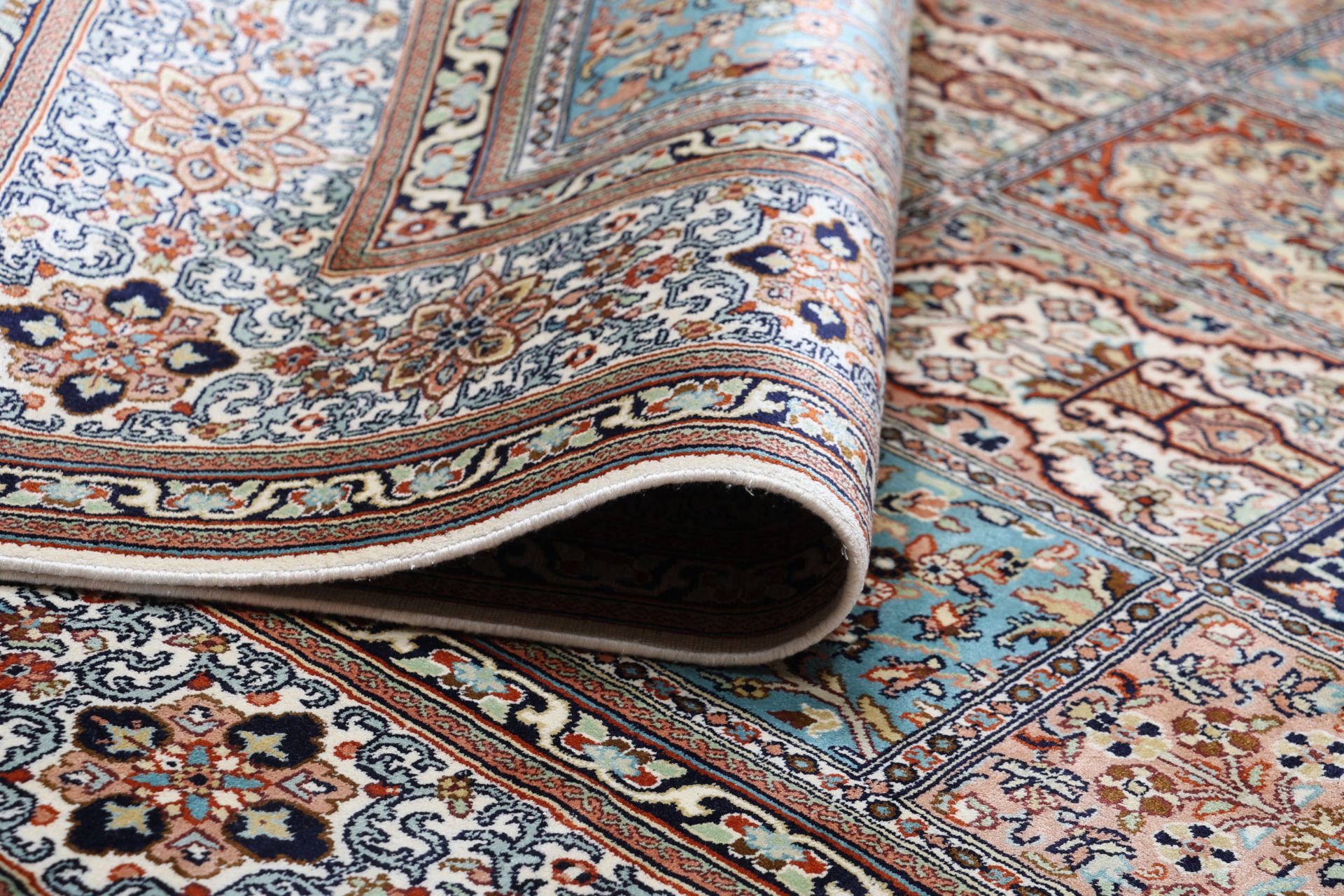 Kashmir Oriental Rug 296 × 215 cm, silk, hand-knotted — view 10