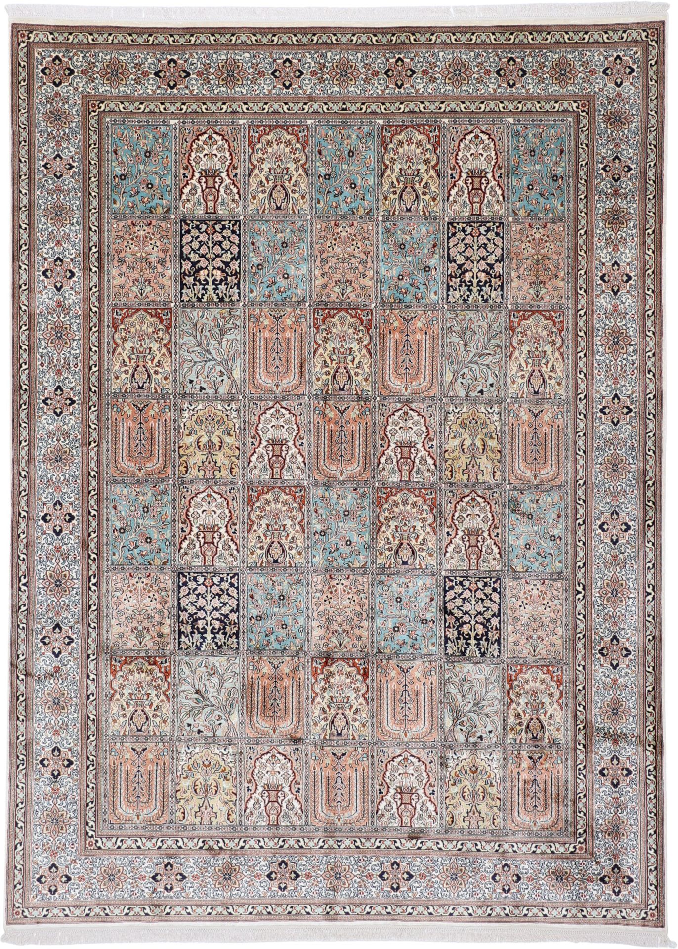 Kashmir Oriental Rug 296 × 215 cm, silk, hand-knotted