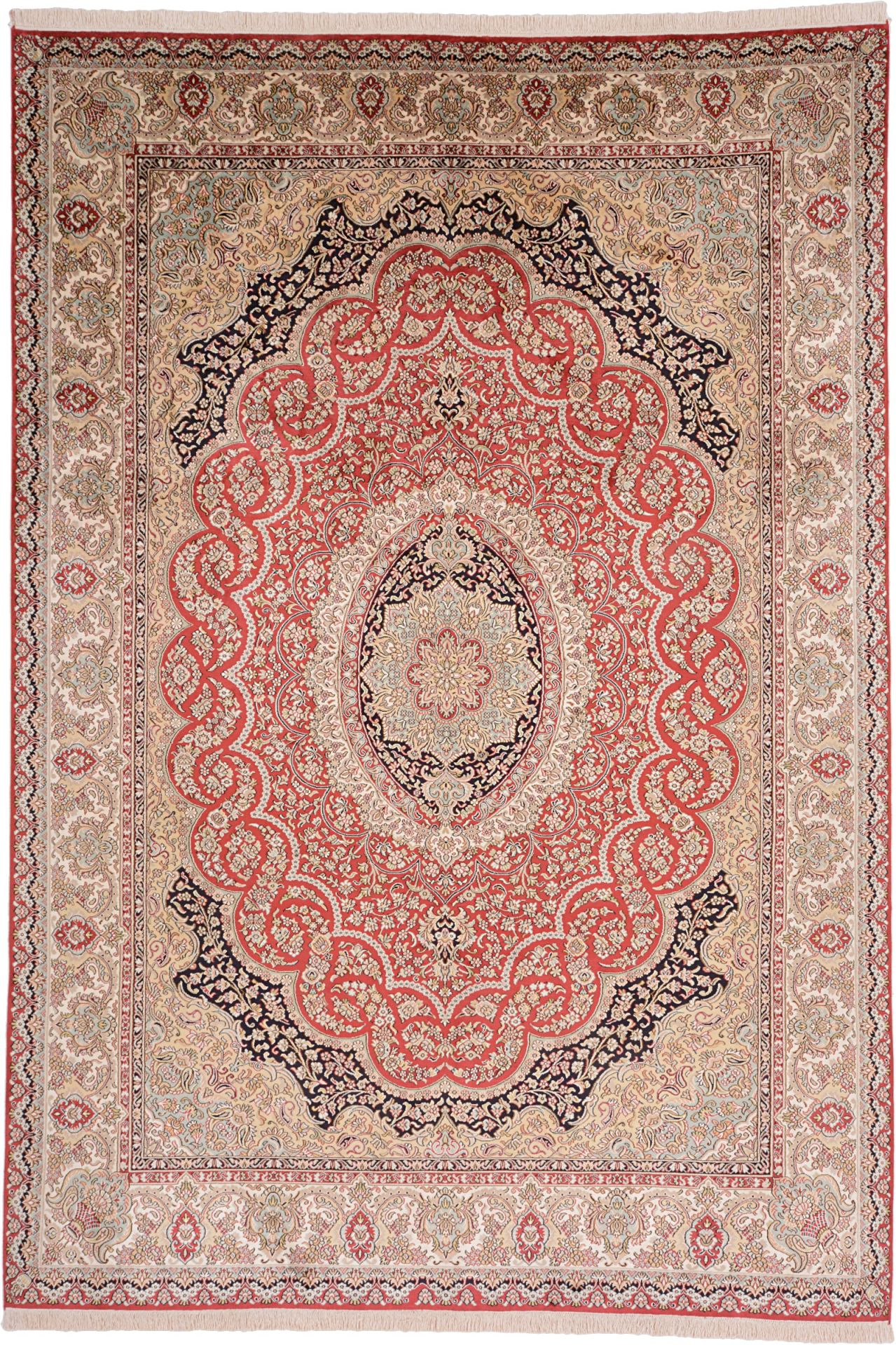 Kashmir Oriental Rug 310 × 215 cm, silk, hand-knotted