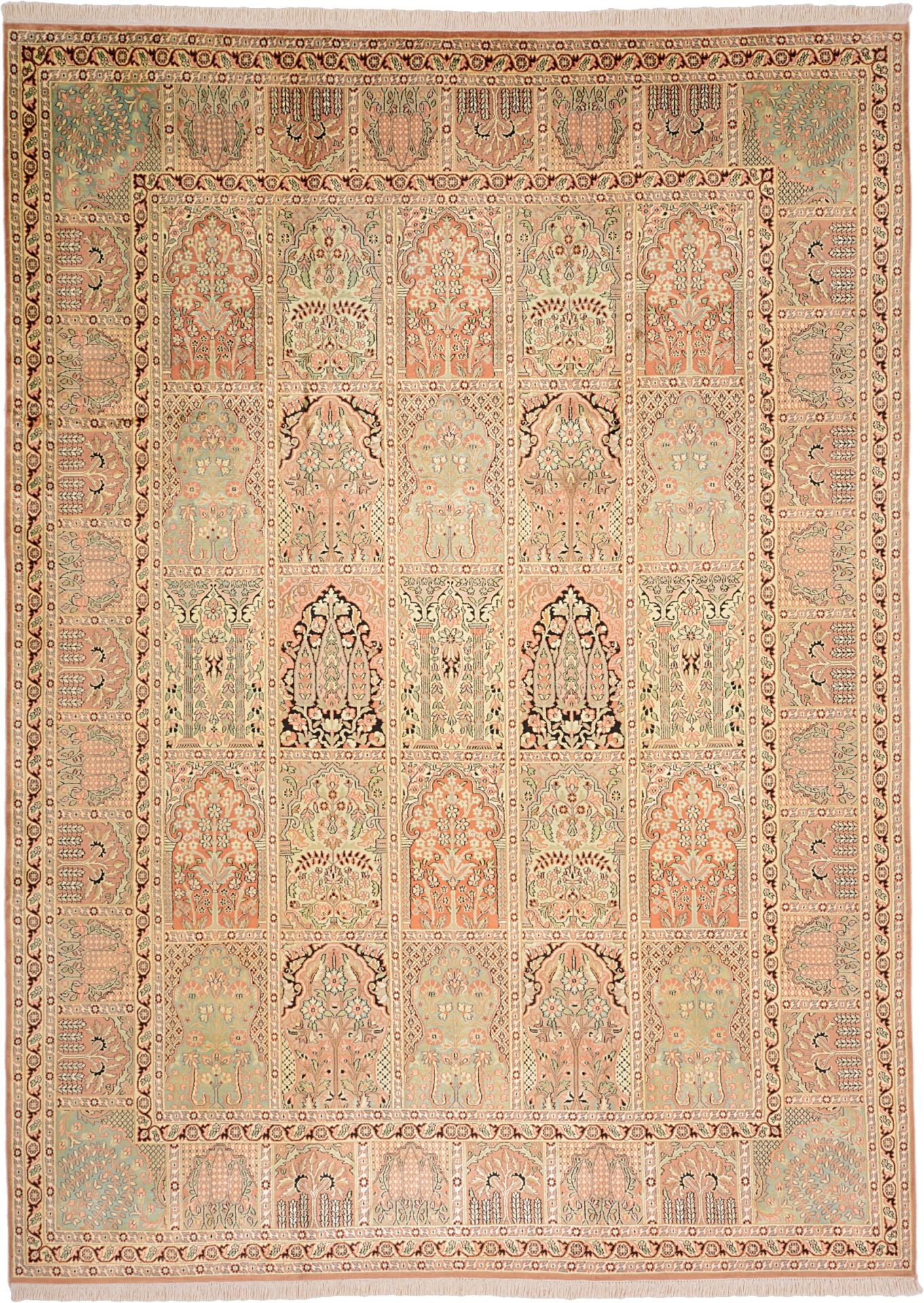 Kashmir Oriental Rug 307 × 222 cm, silk, hand-knotted