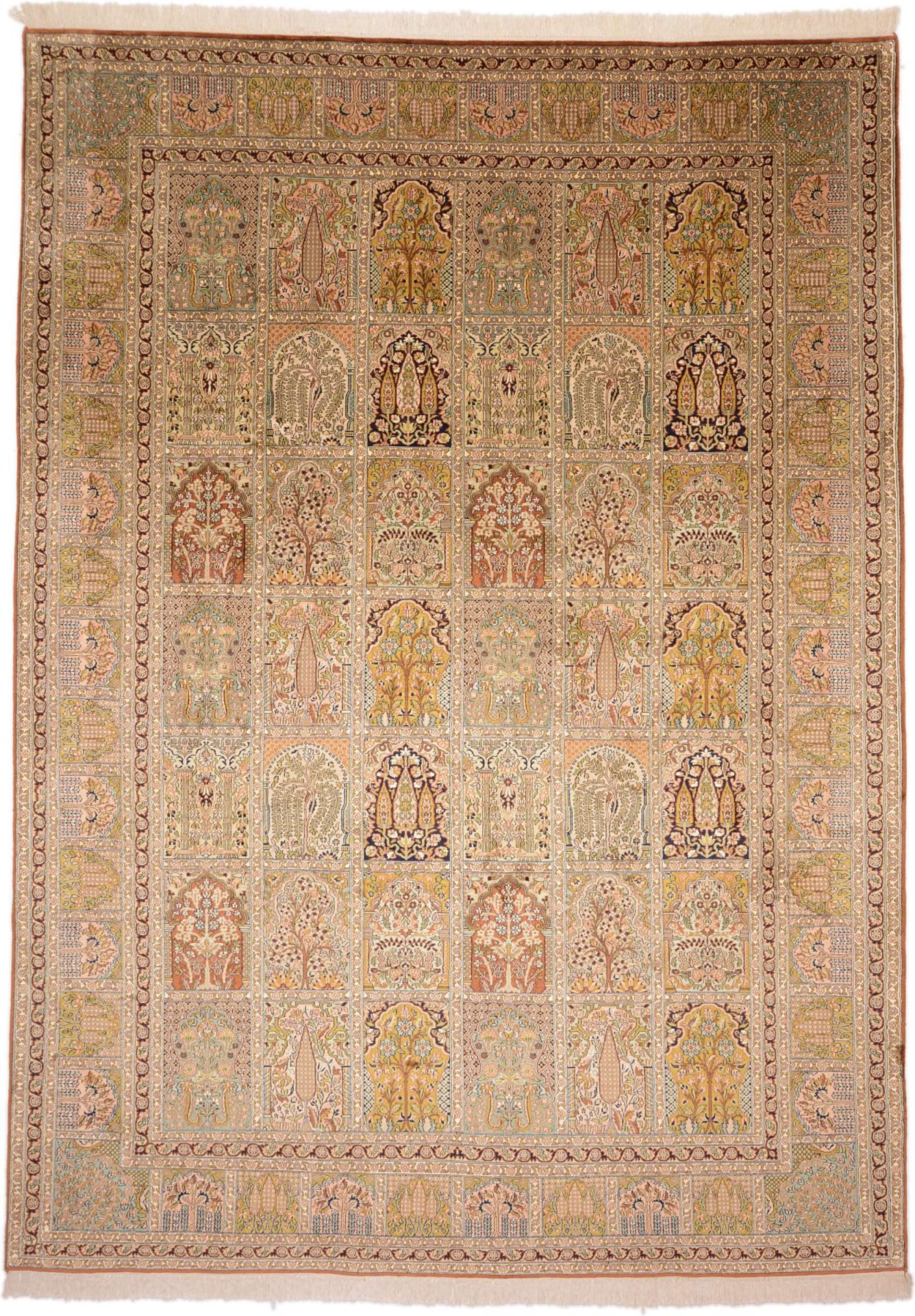 Kashmir Oriental Rug 334 × 242 cm, silk, hand-knotted