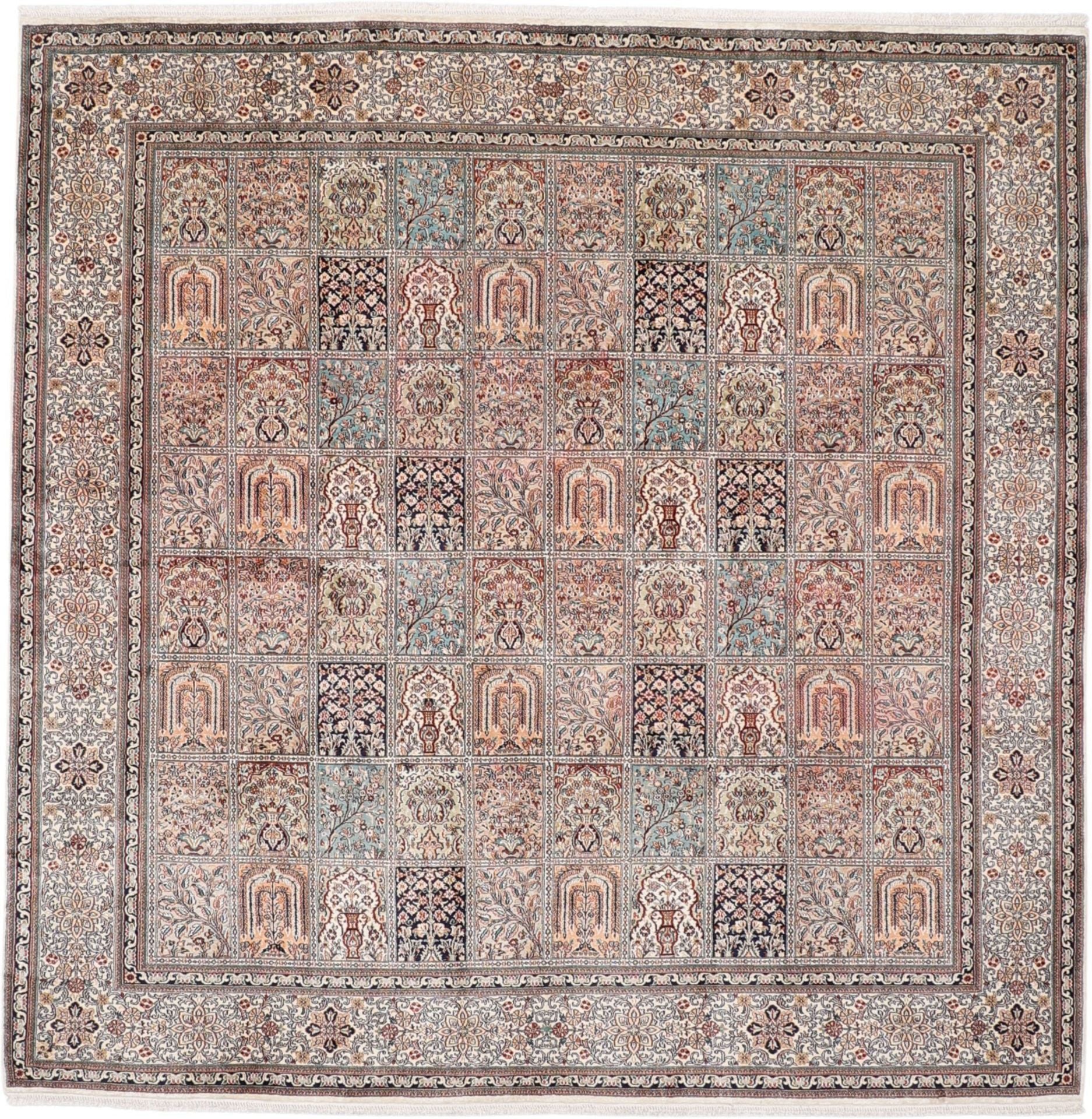 Kashmir Oriental Rug 245 × 245 cm, silk, hand-knotted