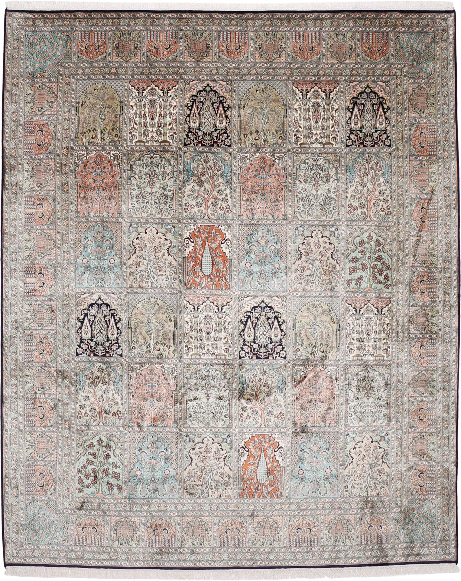 Kashmir Oriental Rug 300 × 248 cm, silk, hand-knotted