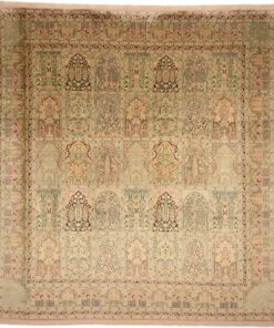 Kashmir Oriental Rug 299 × 281 cm, silk, hand-knotted
