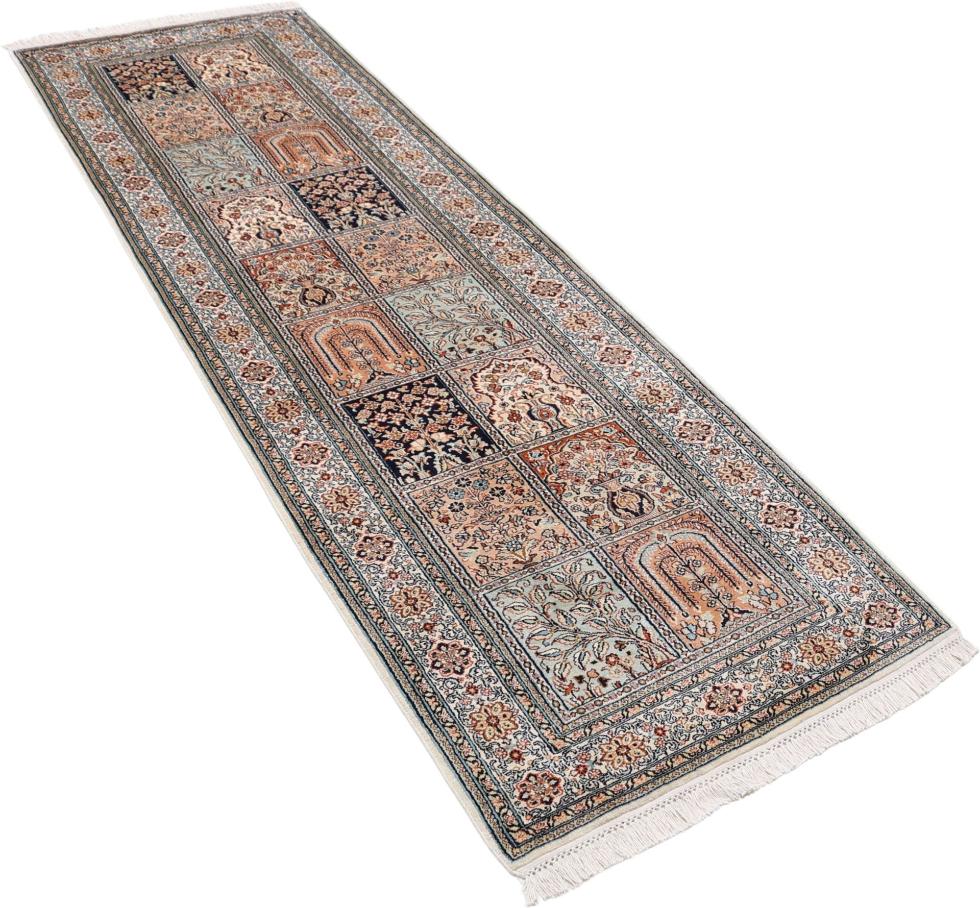 Kashmir Oriental Rug 241 × 76 cm, silk, hand-knotted — view 4