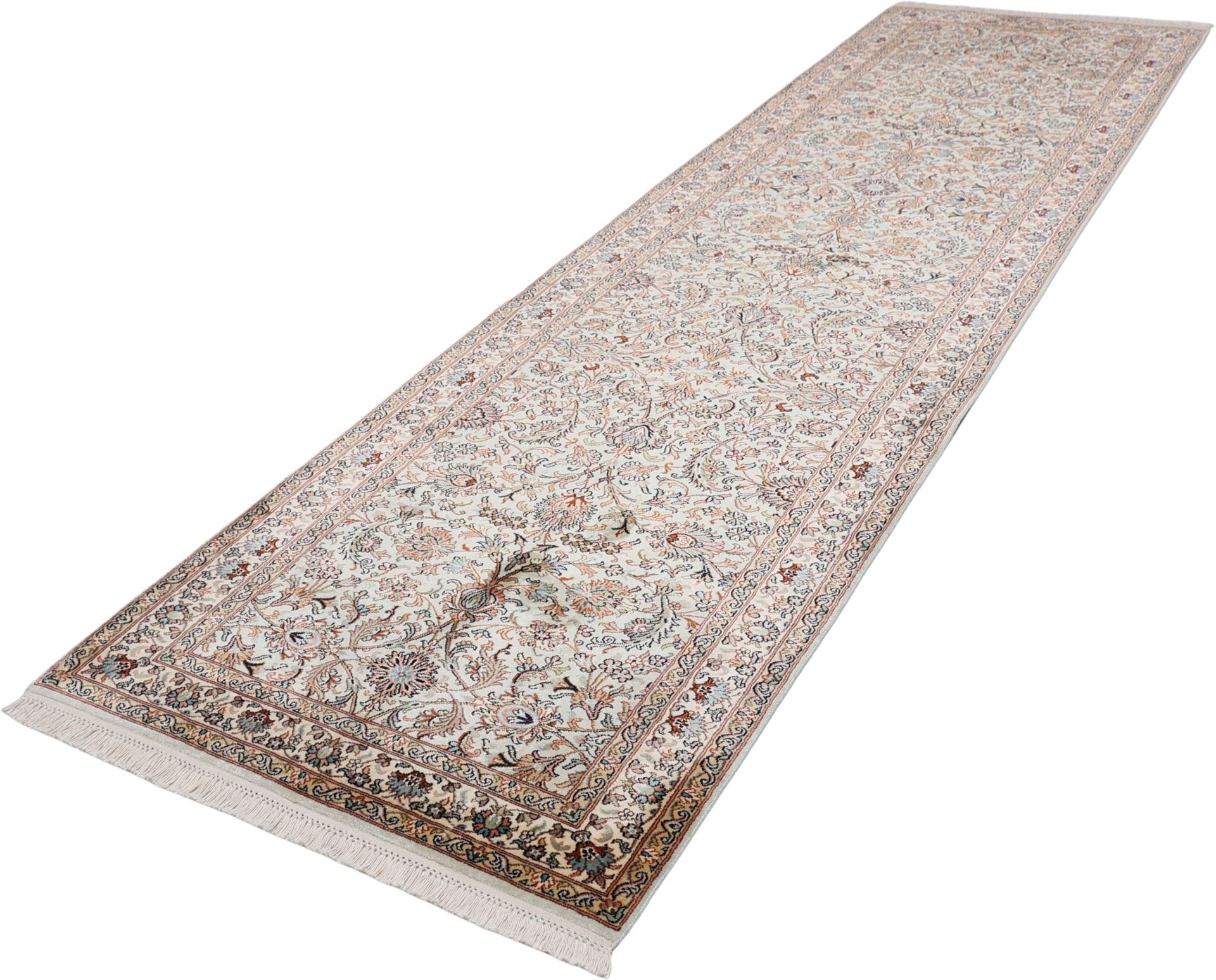 Kashmir Oriental Rug 303 × 83 cm, silk, hand-knotted — view 3