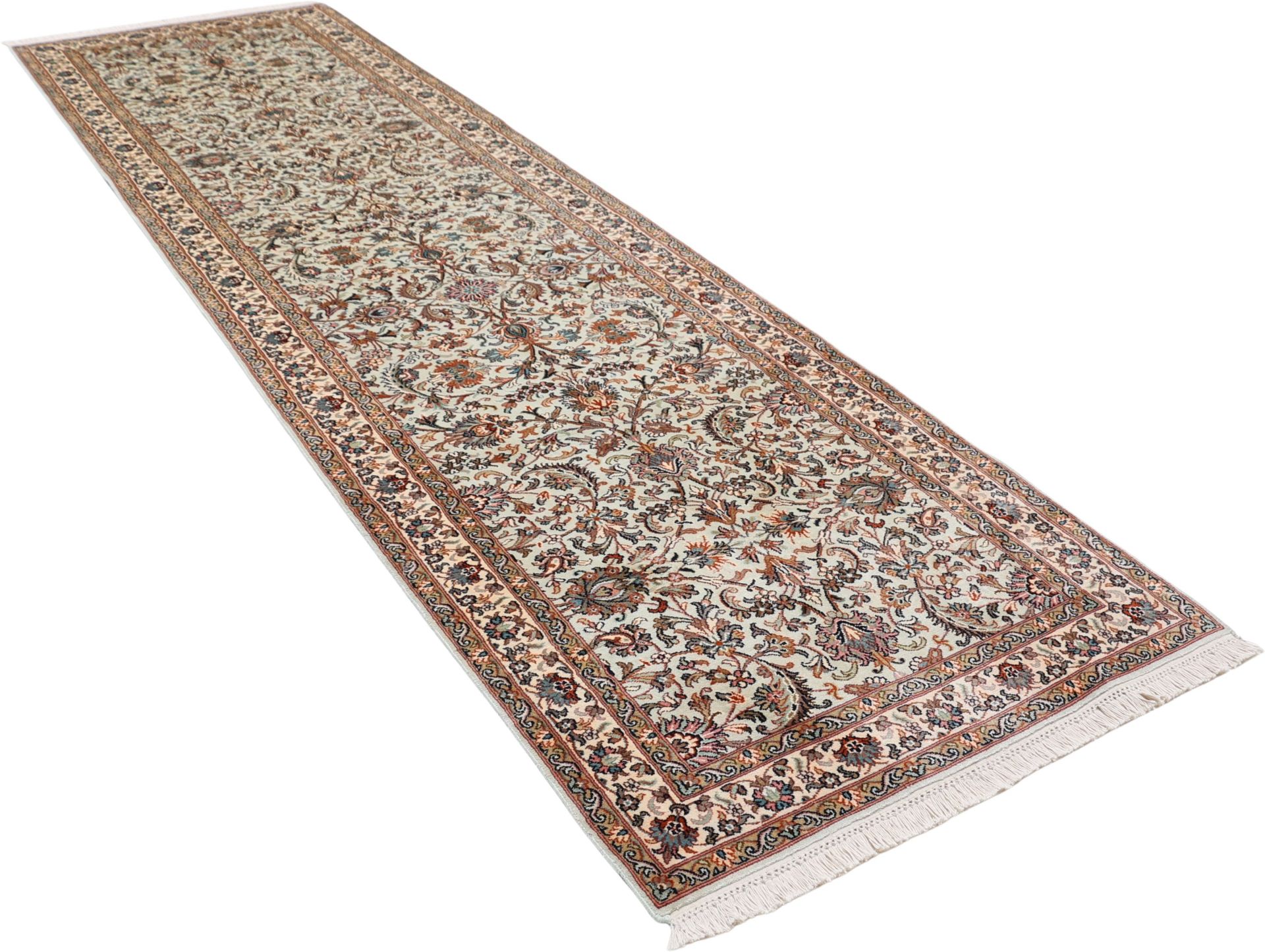 Kashmir Oriental Rug 303 × 83 cm, silk, hand-knotted — view 4