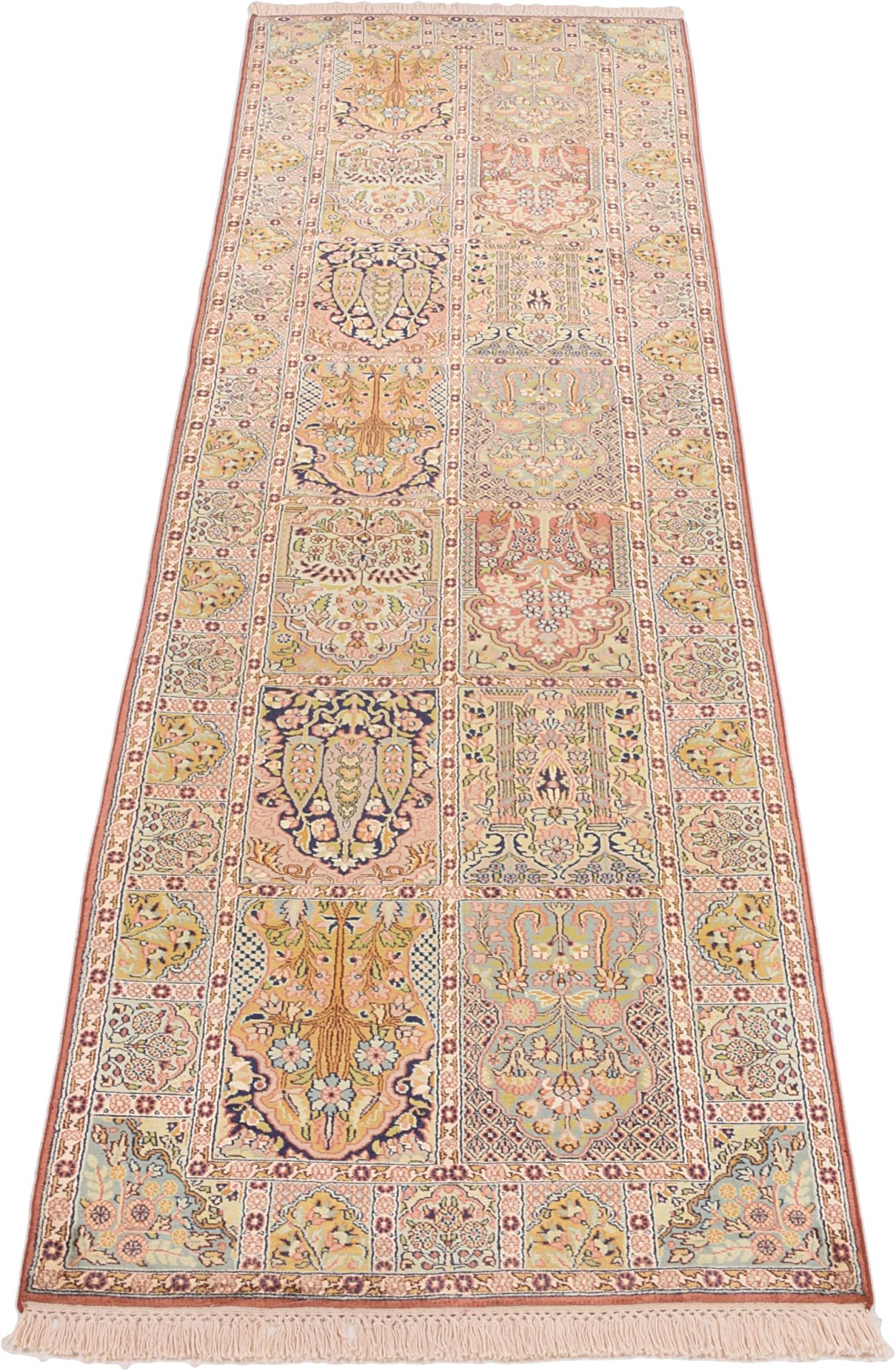 Kashmir Oriental Rug 303 × 88 cm, silk, hand-knotted — view 3