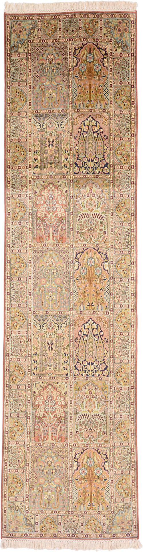Kashmir Oriental Rug 303 × 88 cm, silk, hand-knotted