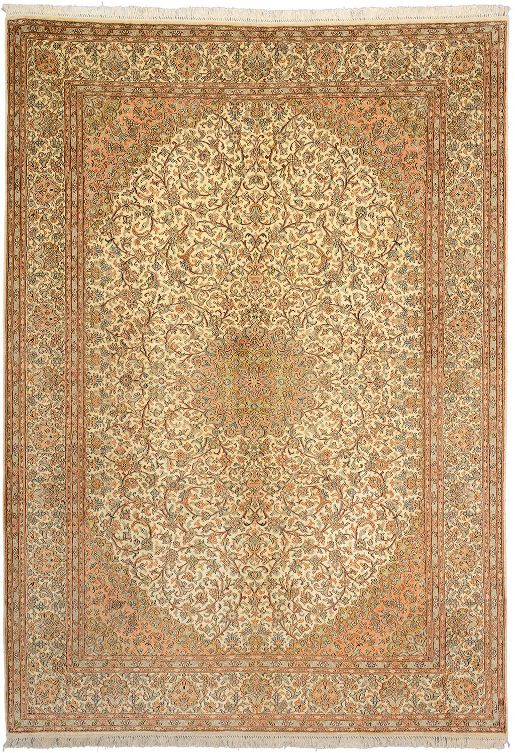 Kashmir Oriental Rug 245 × 174 cm, silk, hand-knotted
