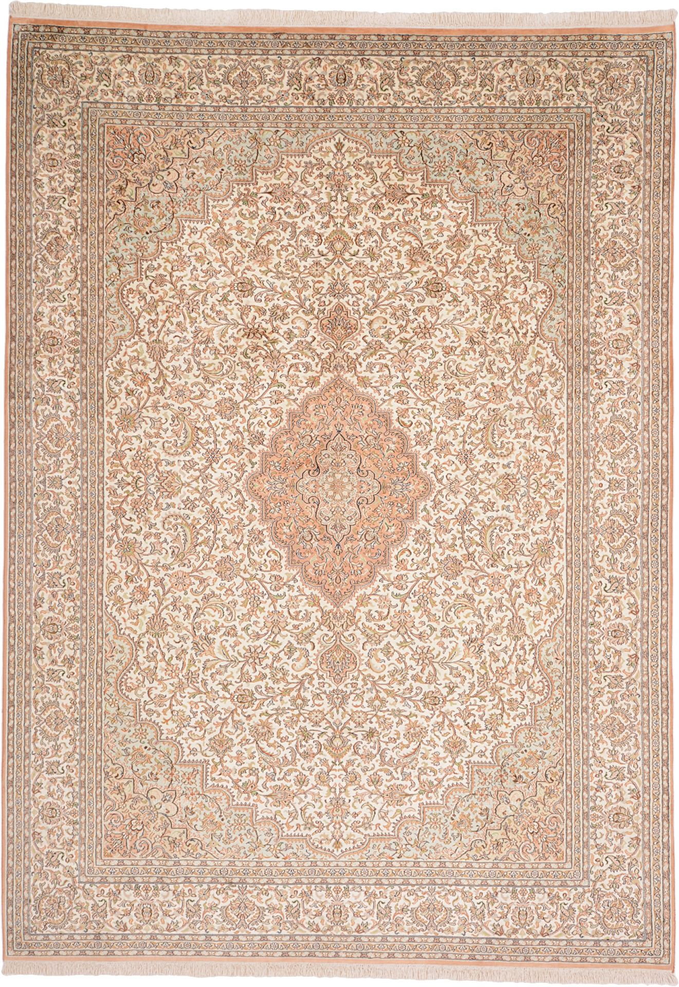 Kashmir Oriental Rug 284 × 203 cm, silk, hand-knotted
