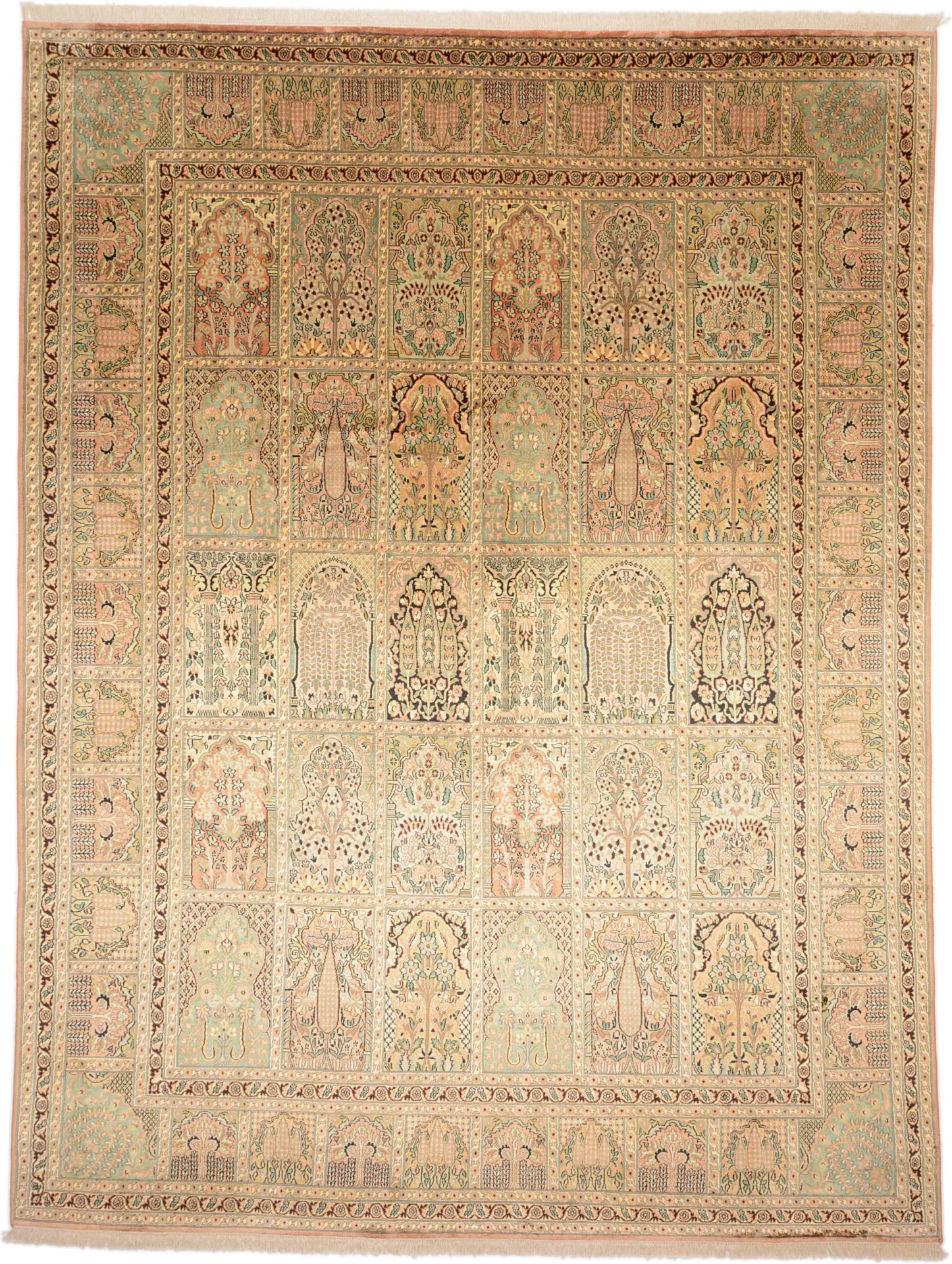 Kashmir Oriental Rug 320 × 243 cm, silk, hand-knotted