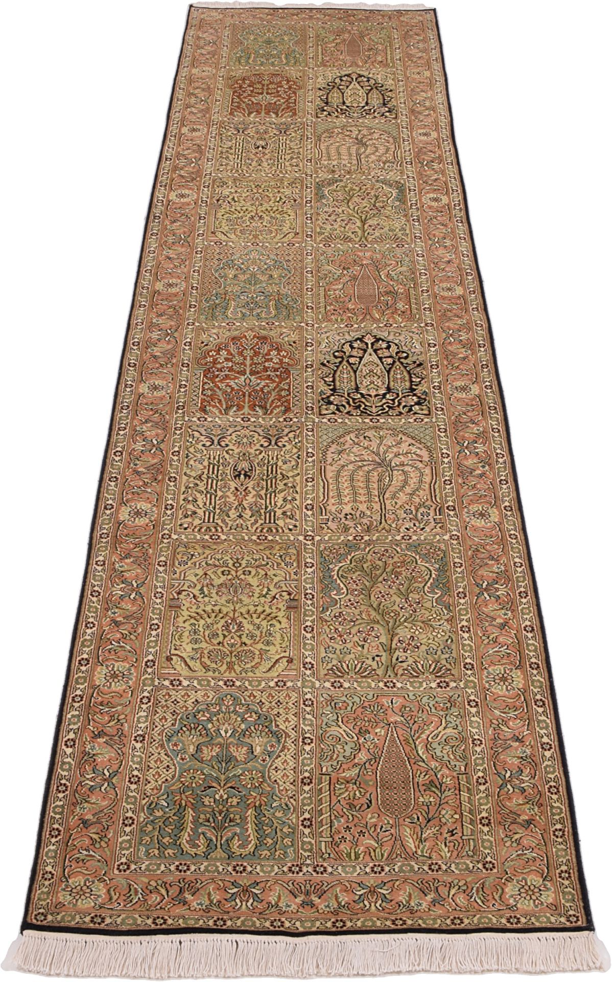 Kashmir Oriental Rug 365 × 82 cm, silk, hand-knotted — view 2