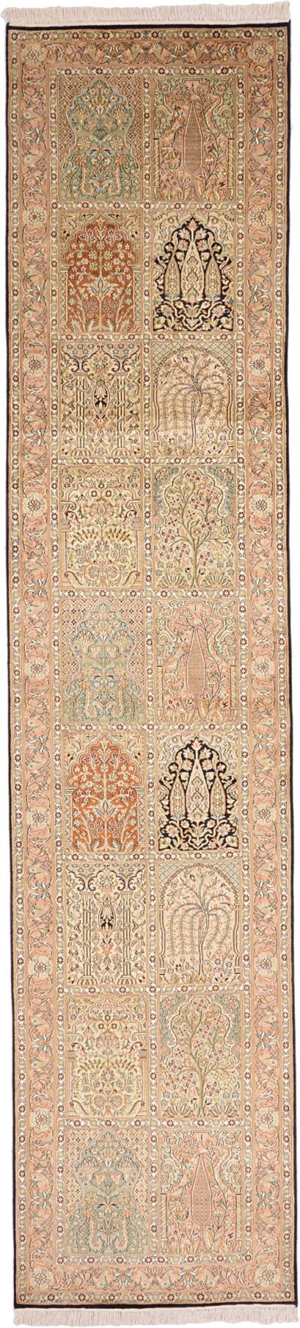 Kashmir Oriental Rug 365 × 82 cm, silk, hand-knotted