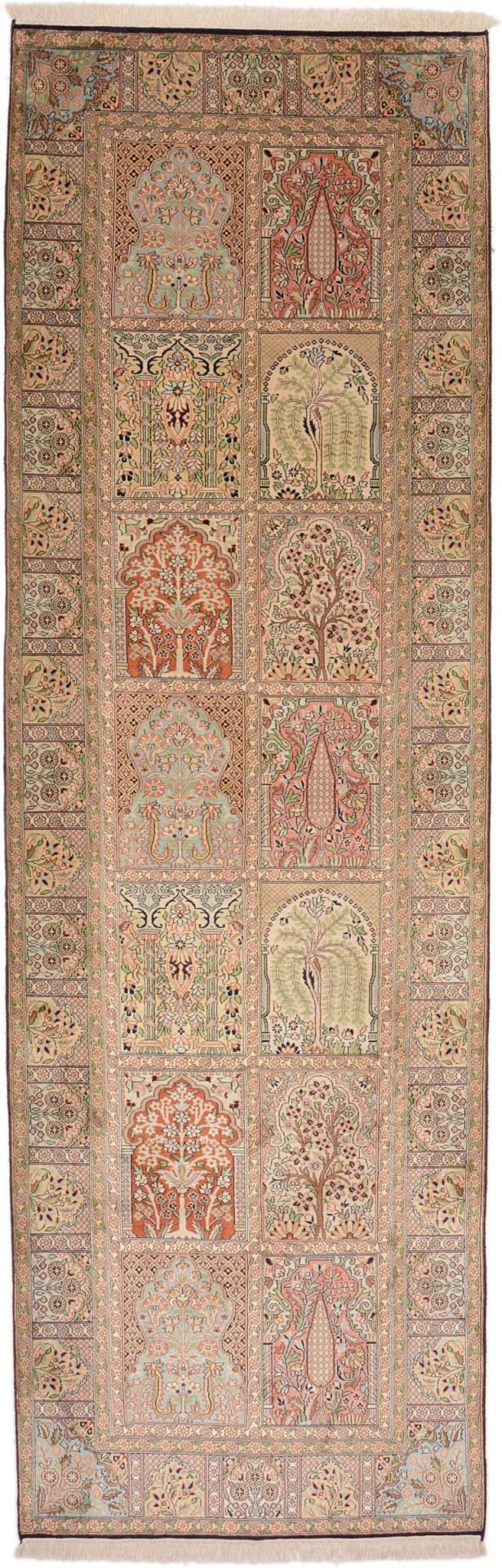 Kashmir Oriental Rug 298 × 94 cm, silk, hand-knotted