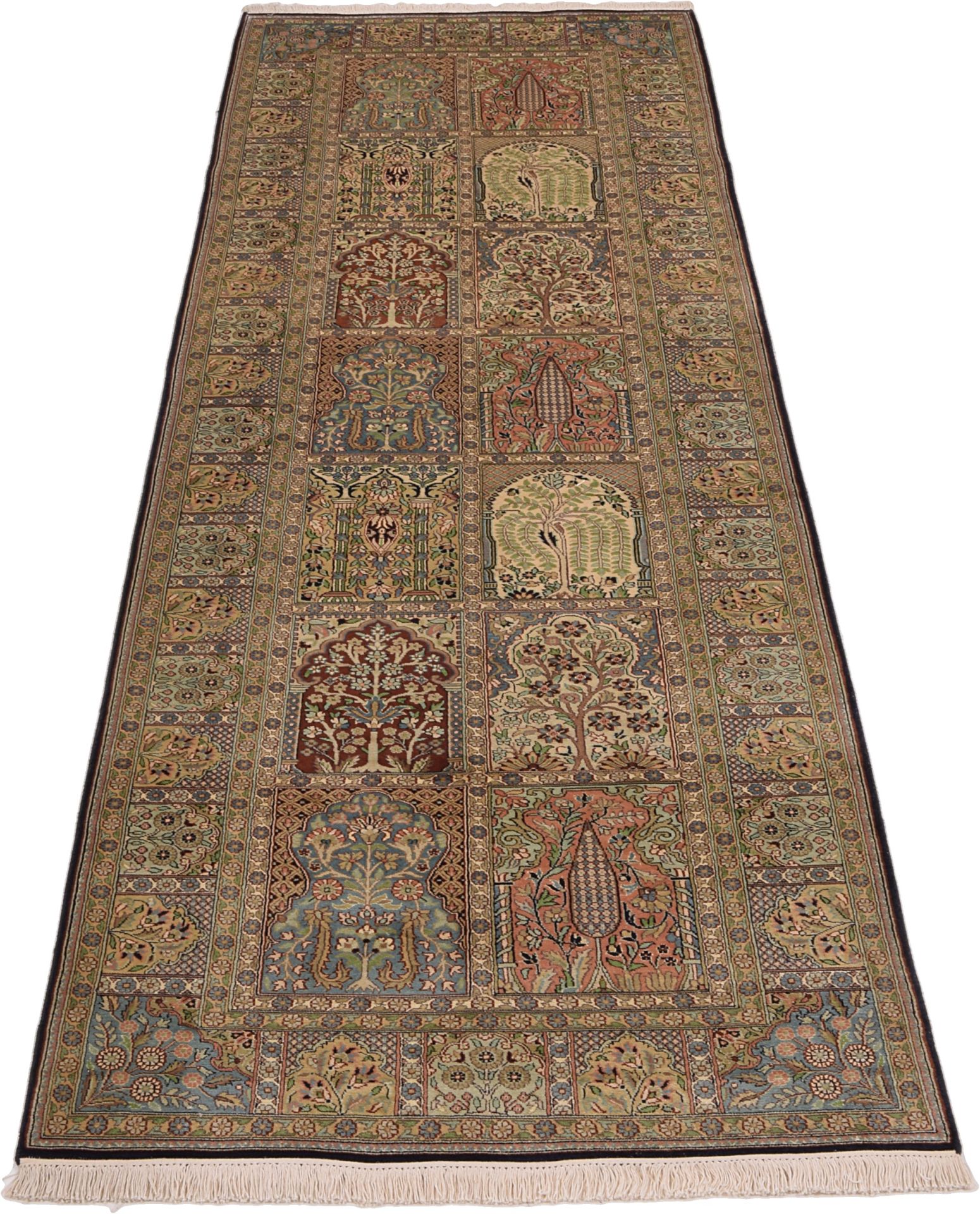 Kashmir Oriental Rug 308 × 94 cm, silk, hand-knotted — view 2