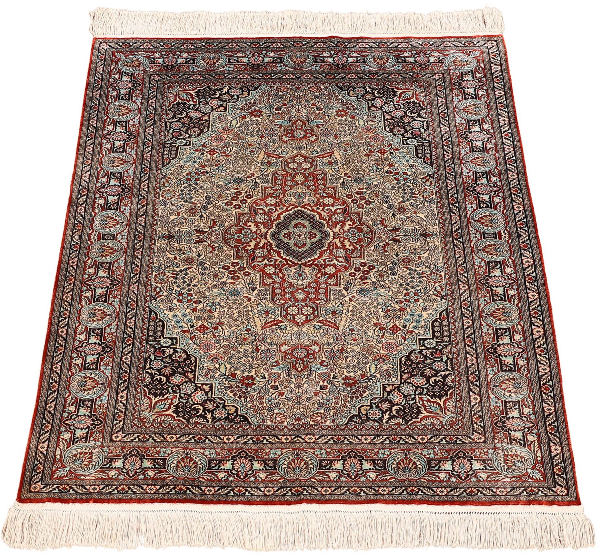 Oriental Rug 91 × 62 cm, silk, hand-knotted — view 2