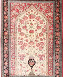 Qom Persian Rug 207 × 139 cm, silk, hand-knotted