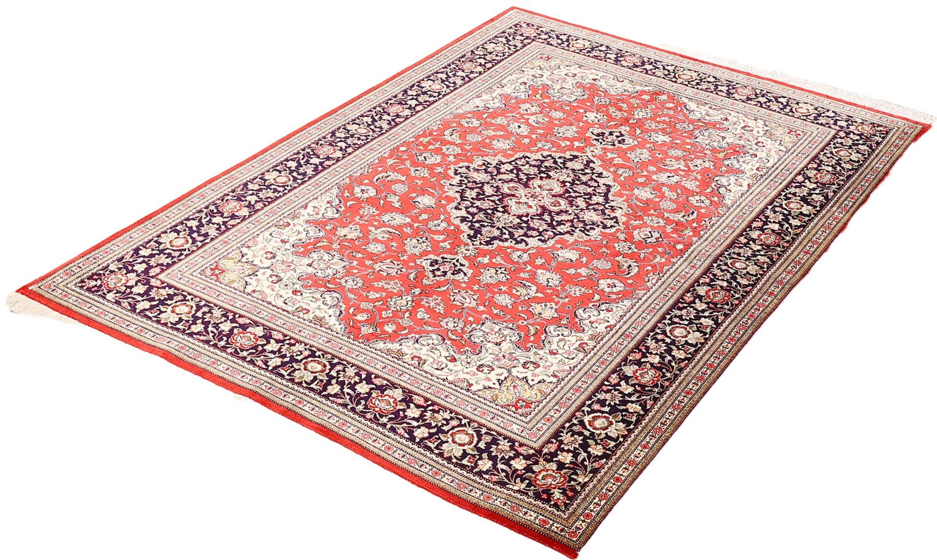 Qom Persian Rug 218 × 140 cm, silk, hand-knotted — view 3