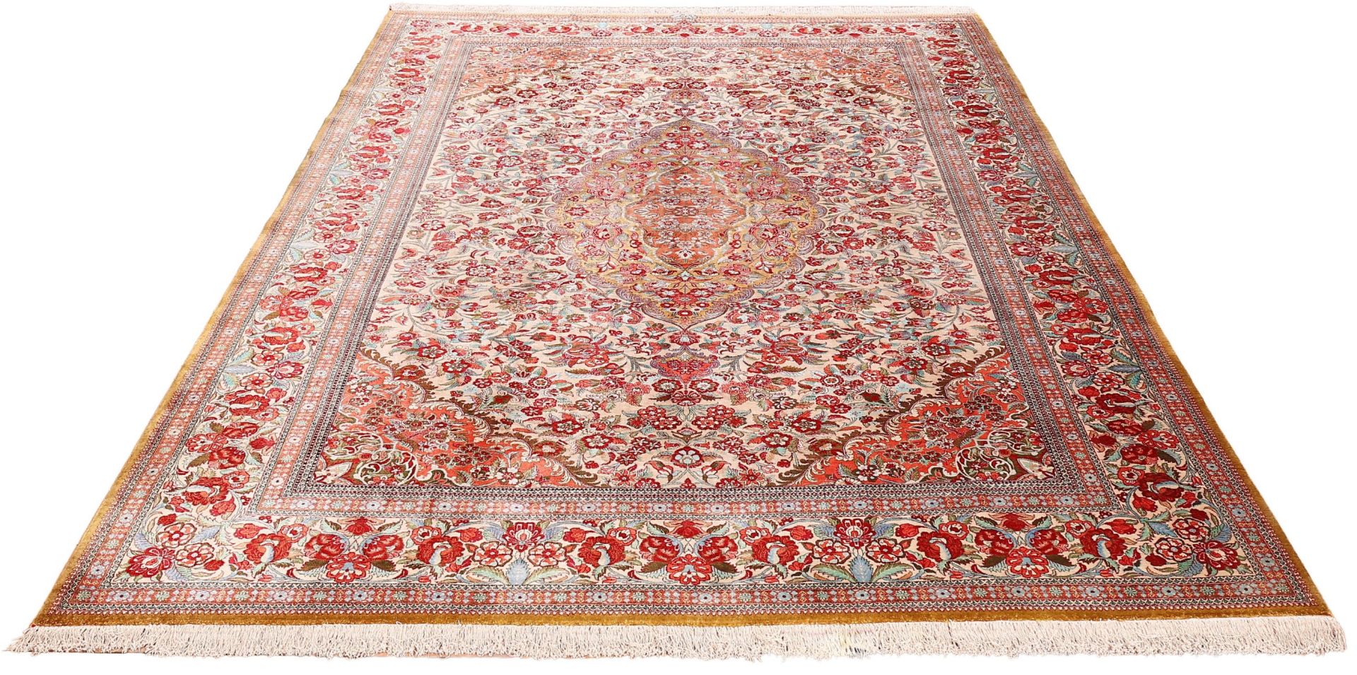 Qom Persian Rug 318 × 212 cm, silk, hand-knotted — view 2