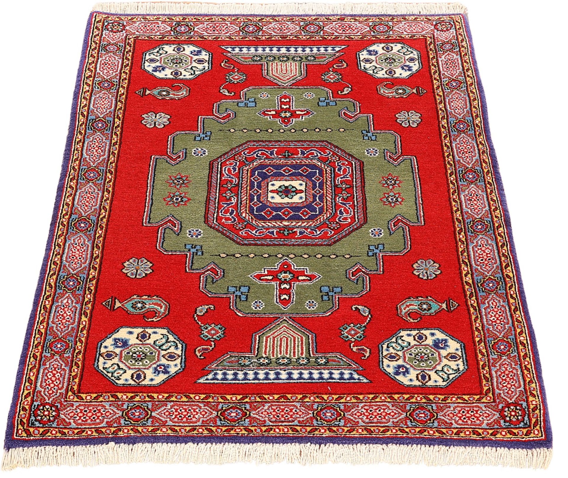 Qom Persian Rug 124 × 83 cm, wool & silk, hand-knotted — view 2
