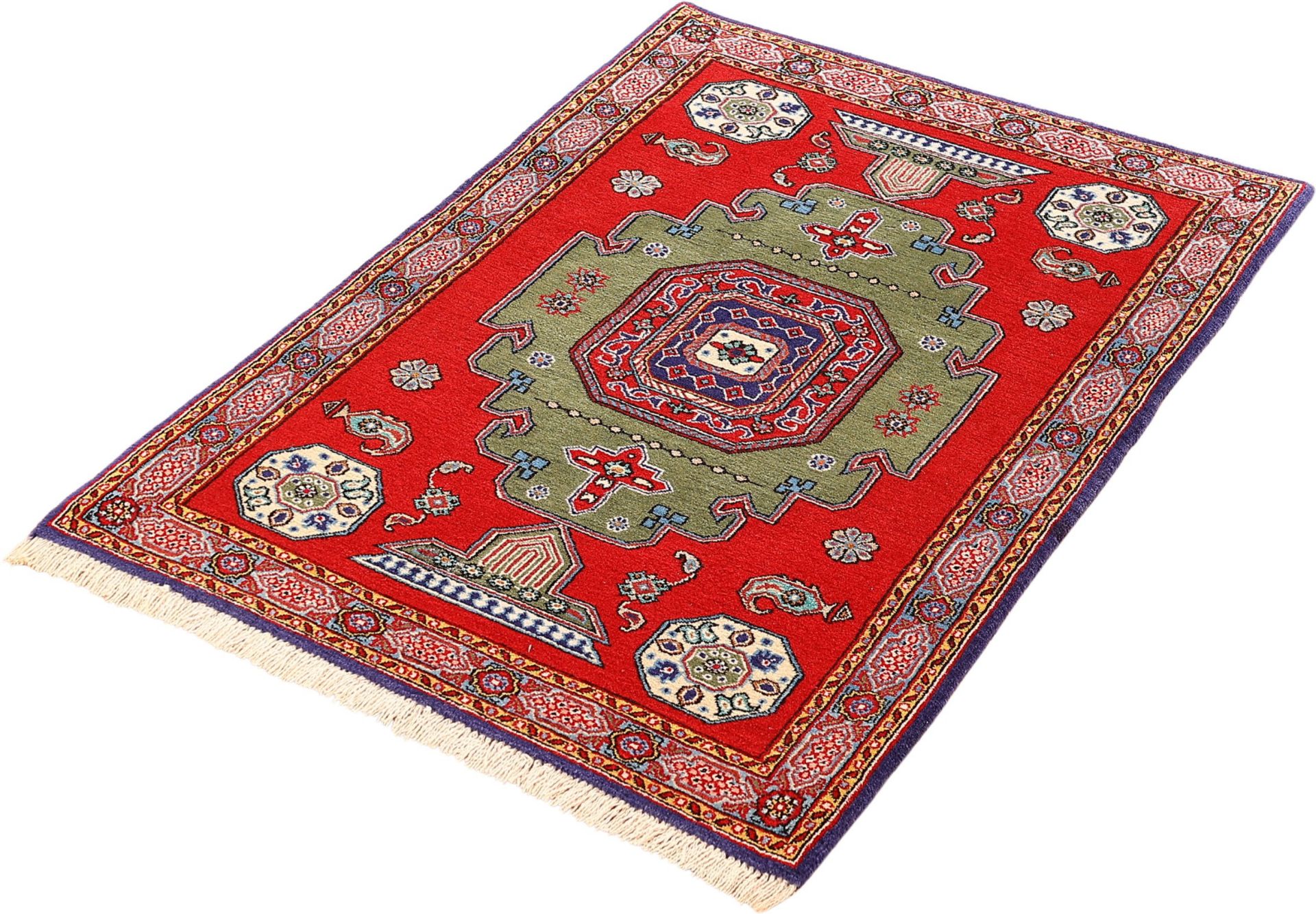 Qom Persian Rug 124 × 83 cm, wool & silk, hand-knotted — view 3